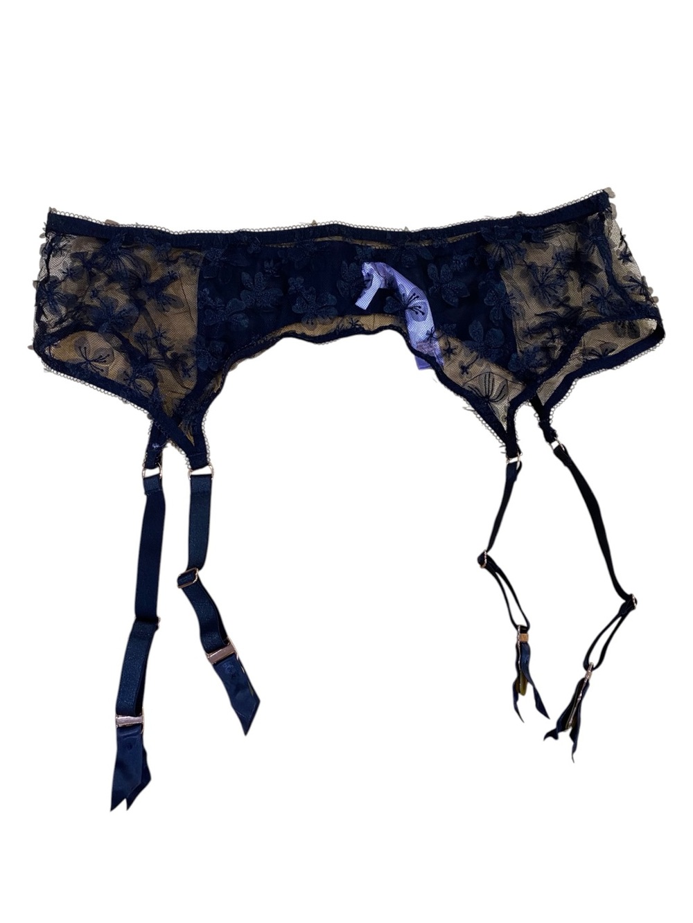 Savage X Fenty Black Floral Lace Garter